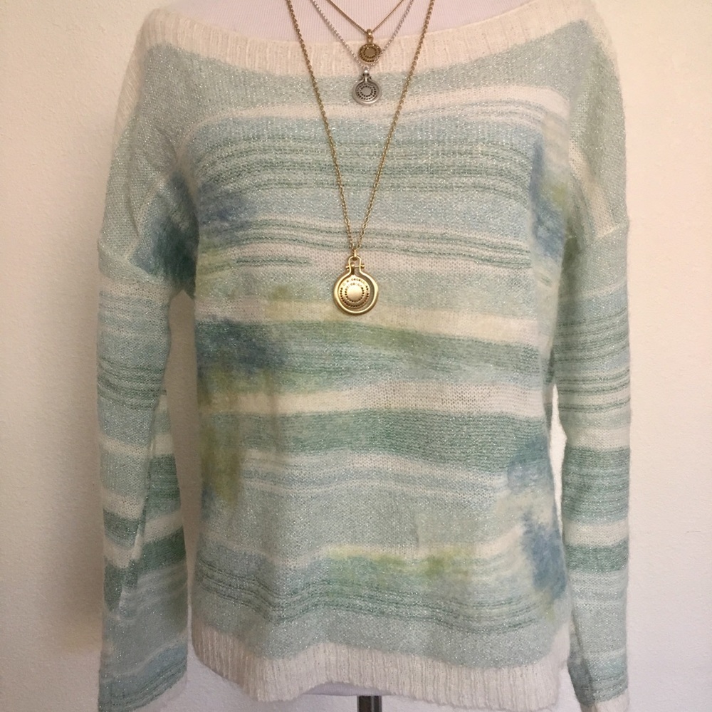 Anthropology/Troubadour sweater, sparkly boatneck